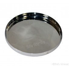Thal (Punjabi: ਥਾਲ) Stainless-steel Color Silver Size Diameter 12.8 inch