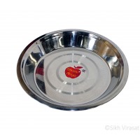 Prat or Parat (Punjabi: ਪਰਾਤ) Stainless-steel Color Silver Size Diameter 16.5 Inch