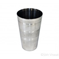 Lassi Glass (Punjabi: ਲੱਸੀ ਗਲਾਸ) with rings Stainless-Steel Color Silver Size – 5.7 Inch