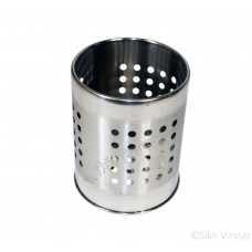 Spoon Holder Stainless-Steel with Hole Pattern Color Silver Size Height 5 Inch 