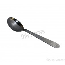 Spoon; Tea/Kids Spoon (Punjabi: ਚਮਚਾ) Stainless-steel Designer Leaf Pattern Color Silver Size 6 Inch 