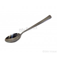 Spoon; Dessert Spoon (Punjabi: ਚਮਚਾ) Stainless-steel Smooth design Color Silver Size 7.5 Inch 