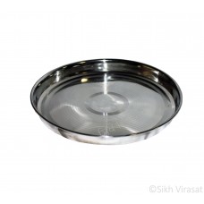 Thal (Punjabi: ਥਾਲ) Plate Stainless-steel with ring design Color Silver Size Diameter 11.2 Inch