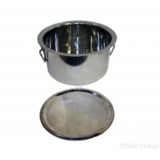 Patila (Punjabi: ਪਤੀਲਾ) Smarth Stainless-Steel Color – Silver Size – 22 Inch Number 44