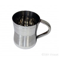 Cup (Punjabi: ਕੱਪ) Stainless-steel for Children/kids Designer Color Silver Size Small Height 3.4 Inch 