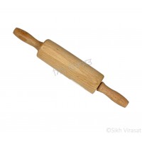 Mini Rolling Pin (Punjabi: ਬੇਲਣਾ or ਵੇਲਣਾ) Wooden Movable Color – Cream Size – 9.8 Inch 