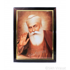 Shri Guru Nanak Dev Ji Photo, Rectangle Shaped Frame with Attractive smooth finish with golden colored lining, Size – 12x16