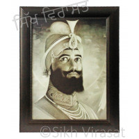 Shri Guru Gobind Singh Ji Black & White Photo Size 12 X 16