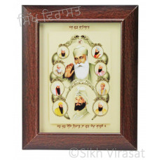 Ten Gurus or Das Guru Sahiban Colored Photo Size 6x8