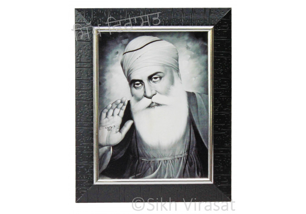 Shri Guru Nanak Dev Ji Black & White Photo Size 6x8