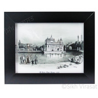1833 Golden Temple or Darbar Sahib or Harmandir Sahib in Black & White Photo Size – 8X10