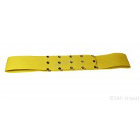 Kamarkasa Belt or Belt Tich Button Adjustable Color-Yellow/Orange/Saffron/White Large Size 22 to 26 inches 