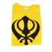 T-Shirt Ultra Cotton Mens Classic - Short Sleeve Standard Jersey Graphic - T-Shirt (Punjabi:Khanda ) Symbol Size Medium Color Yellow White
