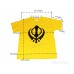 T-Shirt Ultra Cotton Mens Classic - Short Sleeve Standard Jersey Graphic - T-Shirt (Punjabi:Khanda ) Symbol Size Medium Color Yellow White