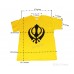 T-Shirt Ultra Cotton Mens Classic - Short Sleeve Standard Jersey Graphic - T-Shirt (Punjabi:Khanda ) Symbol Size Large Color Yellow 