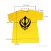 T-Shirt Ultra Cotton Mens Classic - Short Sleeve Standard Jersey Graphic - T-Shirt (Punjabi:Khanda ) Symbol Size X-Large Color Yellow 