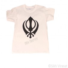 T-Shirt Ultra Cotton Mens Classic - Short Sleeve Standard Jersey Graphic - T-Shirt (Punjabi:Khanda ) Symbol Size X-Large Color Yellow White