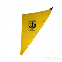 Nishan Sahib Or Printed Flag (Punjabi: Jhanda) Color Yellow Size 33 x 25 inch