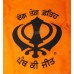 Nishan Sahib Or Printed Flag (Punjabi: Jhanda) Color Orange (Kesri) & Black Size 15 x 13 inch 