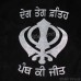 Nishan Sahib Or Printed Flag (Punjabi: Jhanda) Color Orange (Kesri) & Black Size 15 x 13 inch 