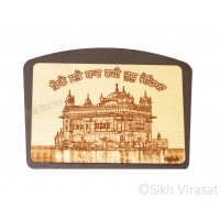 Wooden Sri Darbar Sahib Or Golden Temple Dashboard Home Room Office Car Dashboard Decor Gift Item Dashboard Accessories Color Brown Size Medium 5 Inches 