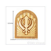 Mini Wooden Khanda Dashboard Home Room Office Car Dashboard Decor Gift Item Dashboard Accessories Size Small 2.6 Inches 