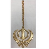 Khanda Steel Golden Designer Car  Accessories/Hanging
