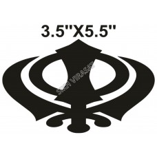 Sticker Khanda (Sikh Symbol Faith) Car Vinyl Size Color (Black, 5.5'' (14cm))