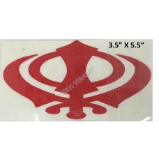 Sticker Khanda (Sikh Symbol Faith) Car Vinyl Size Color (Red, 5.5'' (14cm))