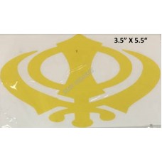 Sticker Khanda (Sikh Symbol Faith) Car Vinyl Size Color (Yellow, 5.5'' (14cm))