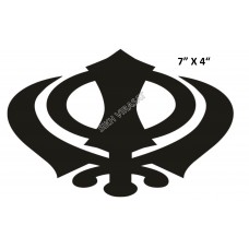 Sticker Khanda (Sikh Symbol Faith) Car Vinyl Size Color (Black, 7'' (17.7cm))