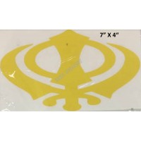 Sticker Khanda (Sikh Symbol Faith) Car Vinyl Size Color (Yellow, 7'' (17.7cm))