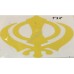 Sticker Khanda (Sikh Symbol Faith) Car Vinyl Size Color (Yellow, 7'' (17.7cm))