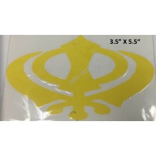 Sticker Khanda (Sikh Symbol Faith) Car Vinyl Size Color (Yellow, 10'' (25.4cm))