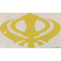 Sticker Khanda (Sikh Symbol Faith) Car Vinyl Size Color (Yellow, 4" (10cm))