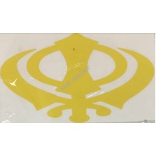 Sticker Khanda (Sikh Symbol Faith) Car Vinyl Size Color (Yellow, 4" (10cm))
