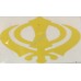 Sticker Khanda (Sikh Symbol Faith) Car Vinyl Size Color (Yellow, 4" (10cm))