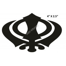 Sticker Khanda (Sikh Symbol Faith) Car Vinyl Size Color (Black, 4" (10cm))