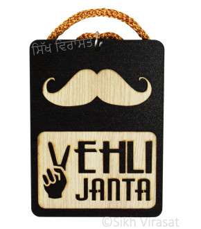Vehli Janta with Mustache Symbol Car Hanging 