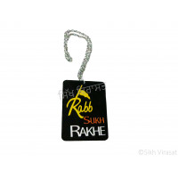 Embossed Rabb Sukh Rakhe  Color Black Plastic Car Accessories/Hanging For Car Decor