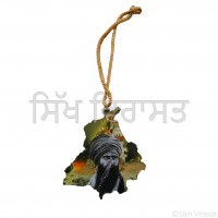 Sikh Punjabi Religious Wooden Punjab Map Cut Out Sant Jarnail Singh Ji Bhindrawale  with teer (arrow) Photo Car Hanging 