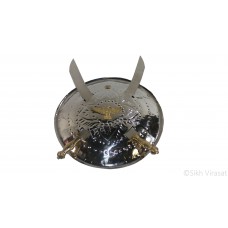 Dhall Steel Or Dhaal Or Khanda Or Baaz Dhal Or Shield Or Sikh Accessories Gatka Sports Small Size 12 inches