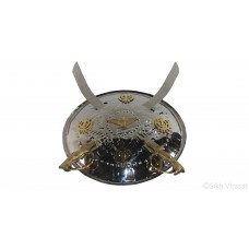 Dhall Silver Steel Or Khanda or Baaz Or Dhaal Or Dhal Or Shield Or Sikh Accessories Gatka Sports Medium Size 14 inches