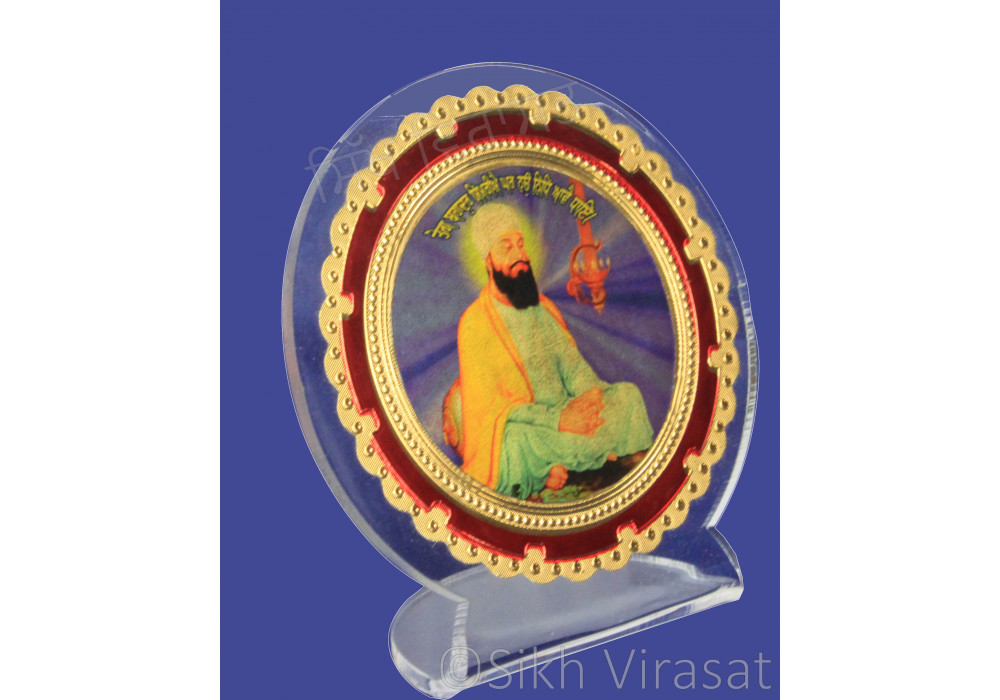 Shri Guru Teg Bahadar Ji Acrylic Round Model Color Transparent Statue-Home Room Office Car Dashboard Accessories Small Size 3 Inches Shri Guru Teg Bahadar Ji Acrylic Round Model Color Transparent Statue-Home Room Office Car Dashboard Accessories Small Size 3 Inches