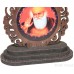 Guru Nanak Dev Ji Wood Designer Border Model Color Brown Statue-Home Room Office Car Dashboard Decor Gift Item Dashboard Accessories Small Size 2.6 Inches  