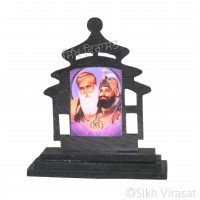 Guru Nanak Dev Ji Guru Gobind Singh Ji Ek Onkar Wood Model Color Brown Statue-Home Room Office Car Dashboard Decor Gift Item Dashboard Accessories Small Size 3 Inches  