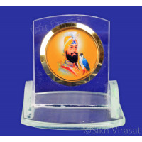 Shri Guru Gobind Singh Ji Acrylic Model Color Transparent Statue-Home Room Office Car Dashboard Decor Gift Item Dashboard Accessories Small Size 3 Inches  