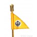 Nishan Sahib Khanda Flag Religious Punjabi: Khanda Ik Onkar Sikh symbol Handicraft Statue-Home Room Office Car Dashboard Golden Coated Decor Gift Item Dashboard Accessories Small 5 Inch  