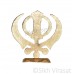 Khanda Gurbani Decorative Silver Sand Khanda Steel Model Color Golden Statue-Home Room Office Car Dashboard Decor Gift Item Dashboard Accessories Small Size 3.2 Inches  