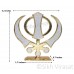 Khanda Gurbani Decorative Silver Sand Khanda Steel Model Color Golden Statue-Home Room Office Car Dashboard Decor Gift Item Dashboard Accessories Small Size 3.2 Inches  